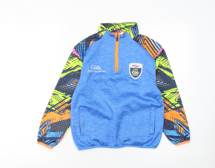 Azzurri Boys Blue 2 Years 1/4 Zip Graphic Print Sweatshirt