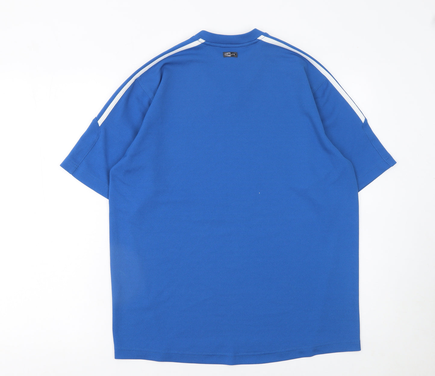 Adidas Men's Blue V-Neck Sports T-Shirt Size M Short Sleeve