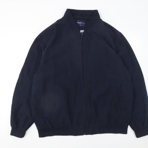 Easy Classics Men's Navy Blue XL Bomber Jacket Zip Polyester