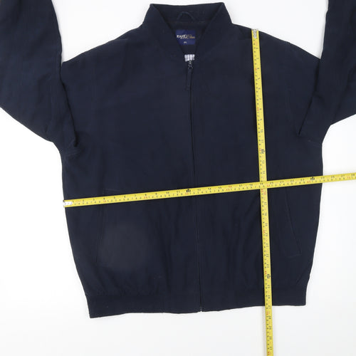 Easy Classics Men's Navy Blue XL Bomber Jacket Zip Polyester