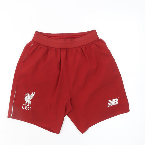 New Balance Boys Red LFC Athletic Football Shorts Size 9 Years