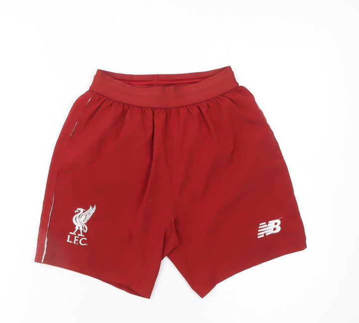 New Balance Boys Red LFC Athletic Football Shorts Size 9 Years