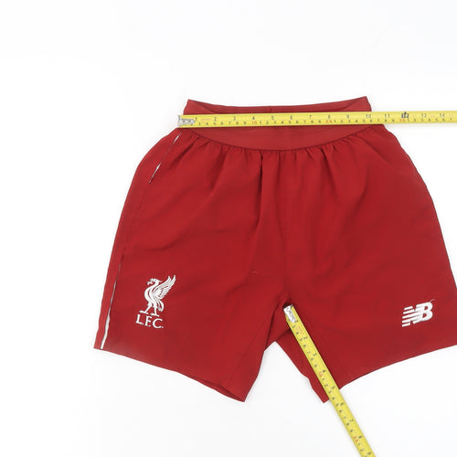 New Balance Boys Red LFC Athletic Football Shorts Size 9 Years