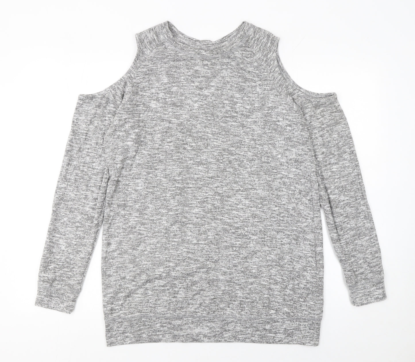 Matalan Womens Grey Cold Shoulder Knit Jumper Size 14