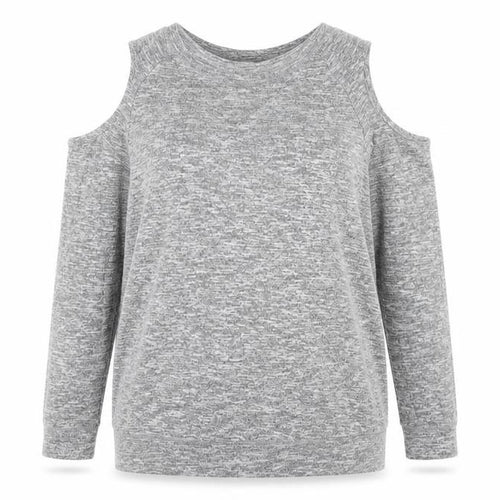 Matalan Womens Grey Cold Shoulder Knit Jumper Size 14