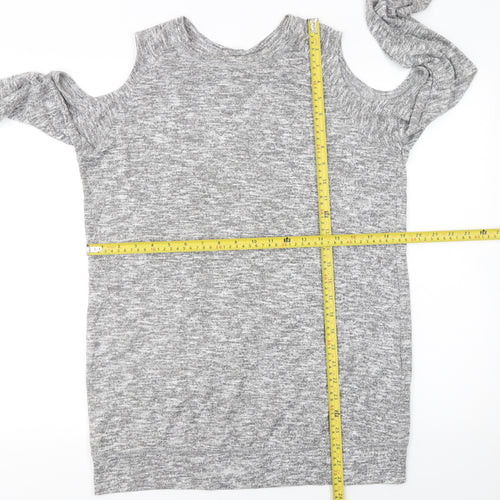 Matalan Womens Grey Cold Shoulder Knit Jumper Size 14