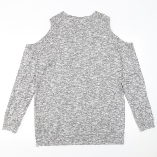 Matalan Womens Grey Cold Shoulder Knit Jumper Size 14