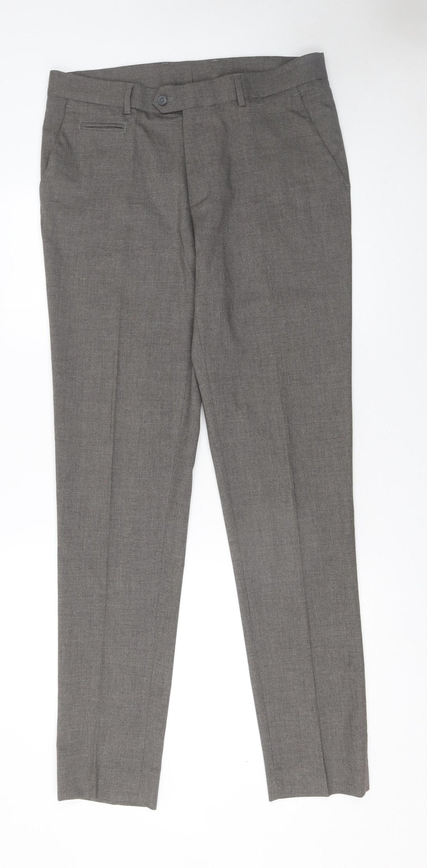 ASOS Men’s Grey Slim Fit Dress Pants 32W 34L Polyester Blend