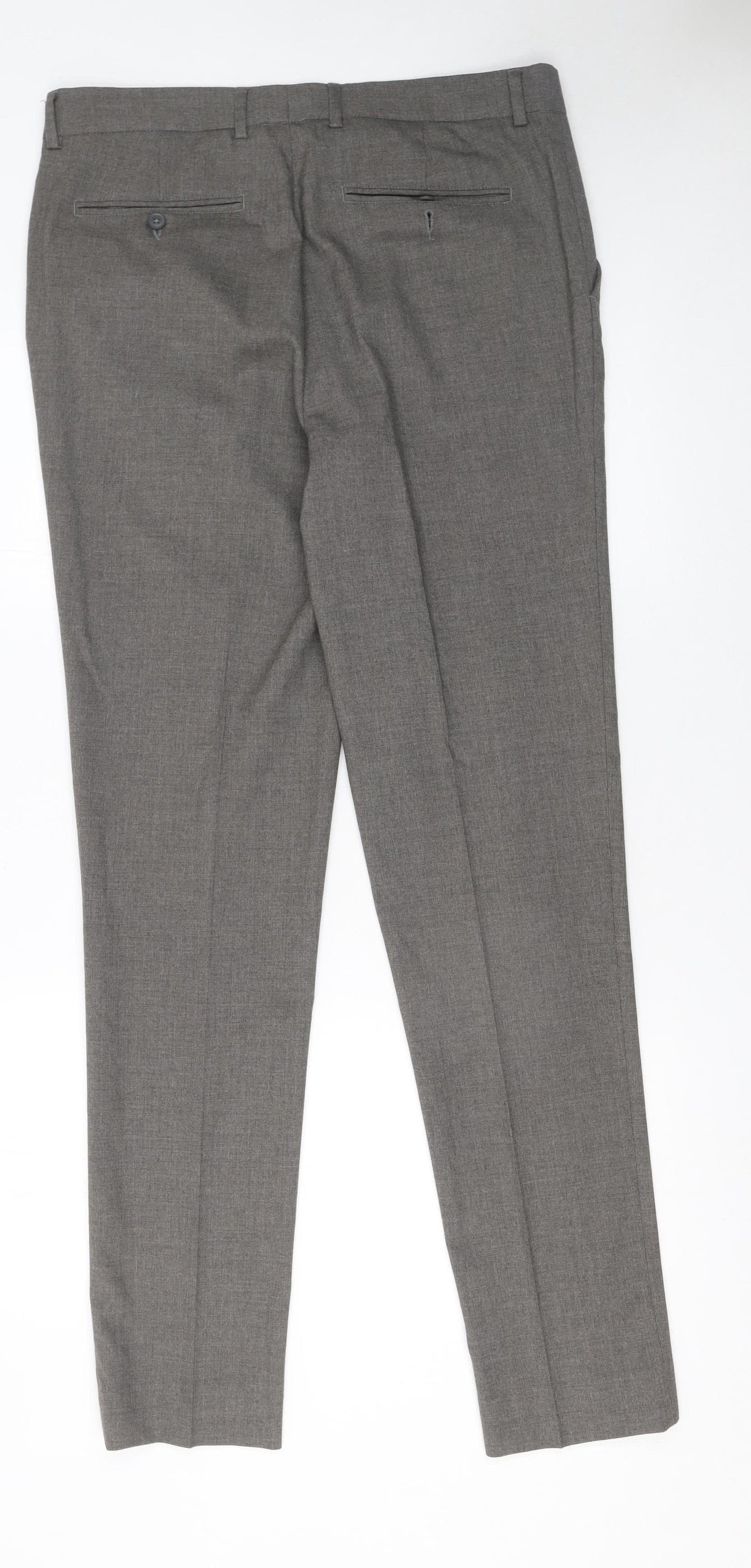 ASOS Men’s Grey Slim Fit Dress Pants 32W 34L Polyester Blend
