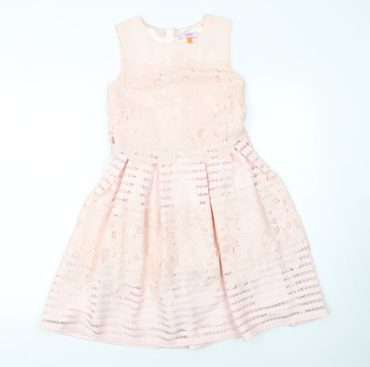 Ted Baker Girls Pink Lace Fit & Flare Party Dress Age 11 Years