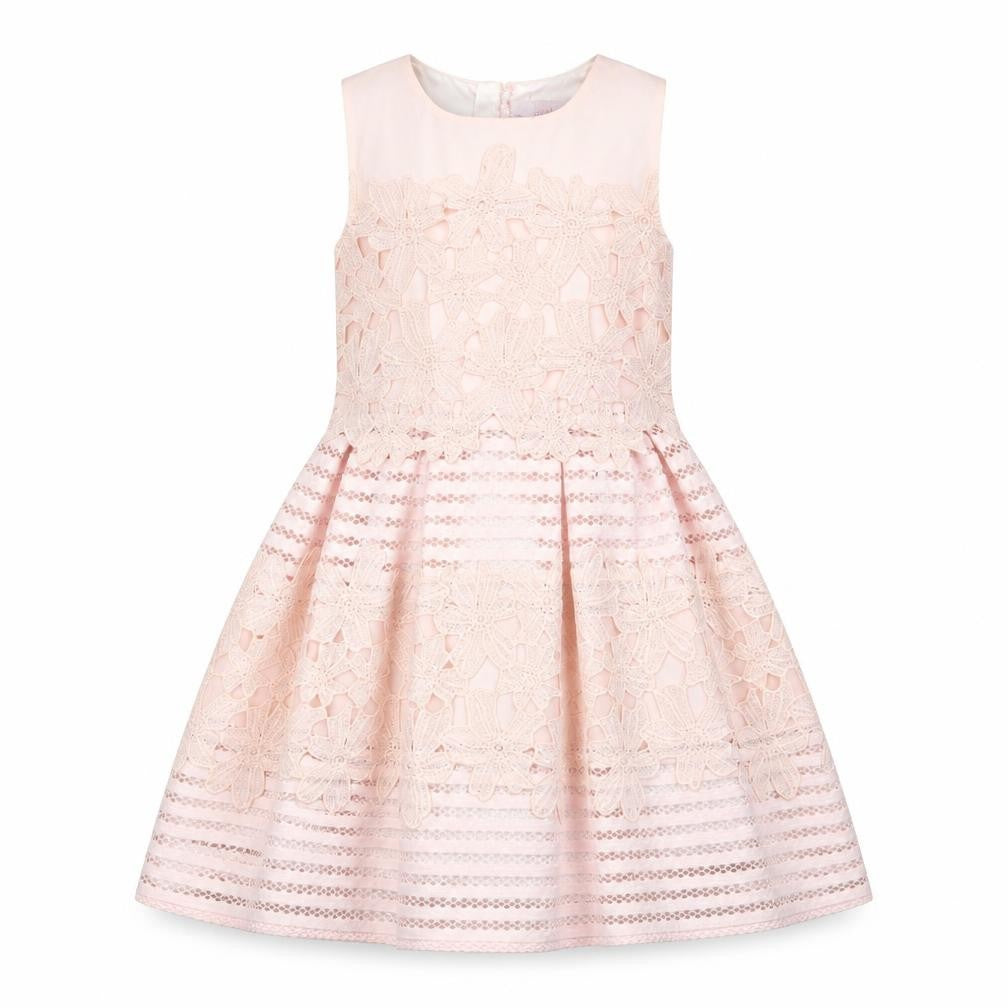Ted Baker Girls Pink Lace Fit & Flare Party Dress Age 11 Years