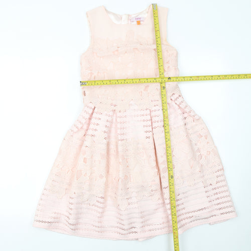 Ted Baker Girls Pink Lace Fit & Flare Party Dress Age 11 Years