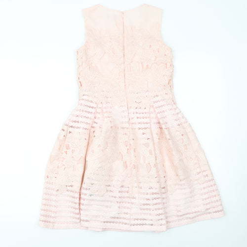 Ted Baker Girls Pink Lace Fit & Flare Party Dress Age 11 Years