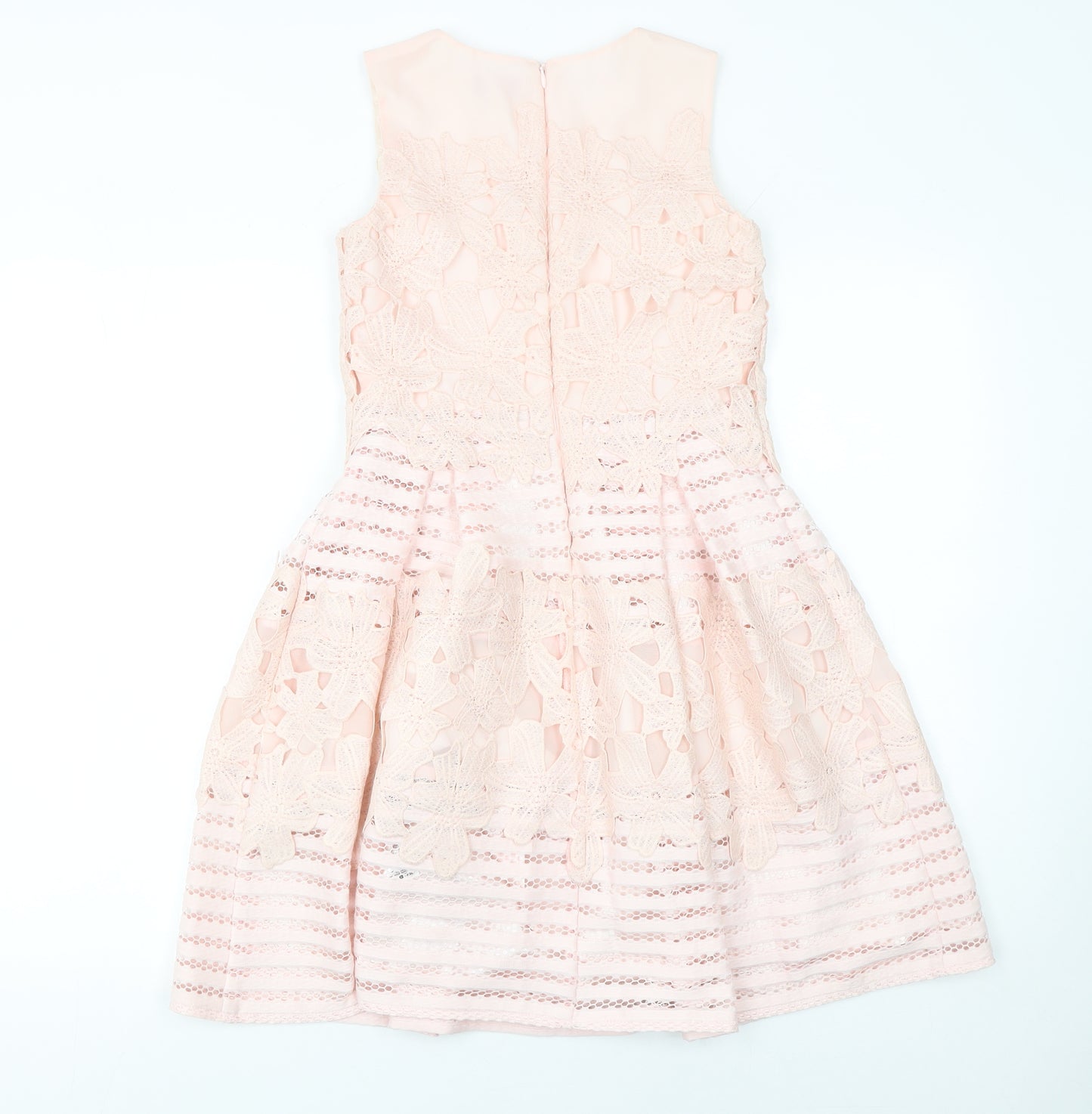 Ted Baker Girls Pink Lace Fit & Flare Party Dress Age 11 Years