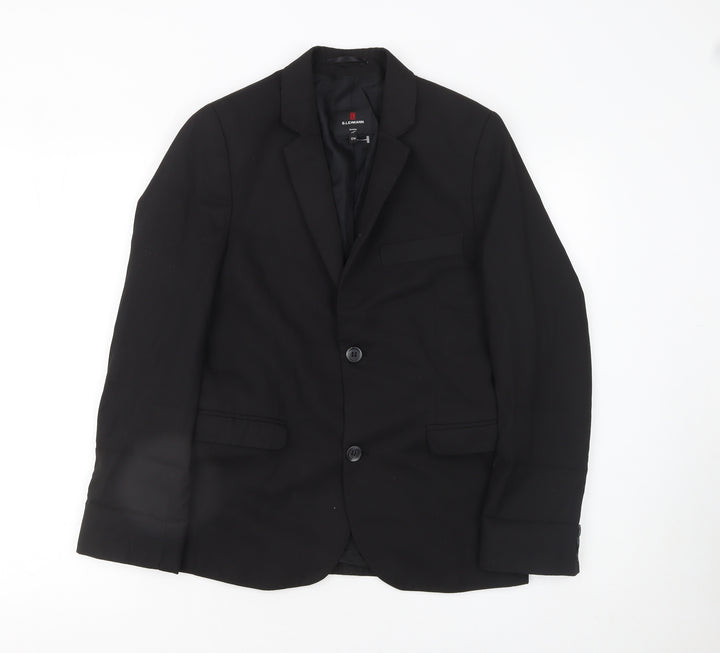 G.LEHMANN Boys Black Regular Fit Two-Button Blazer Jacket 170 Formal