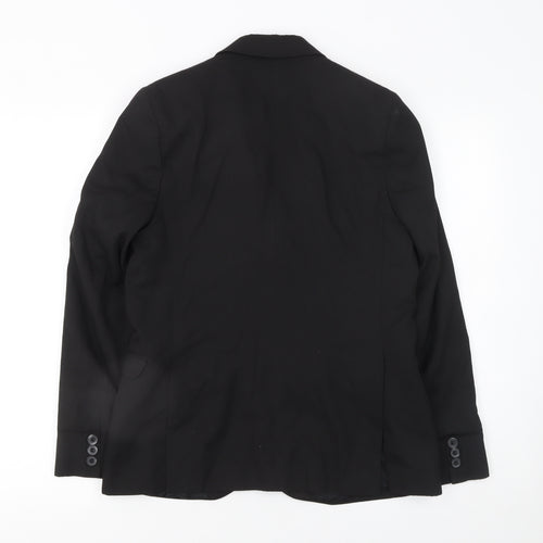 G.LEHMANN Boys Black Regular Fit Two-Button Blazer Jacket 170 Formal