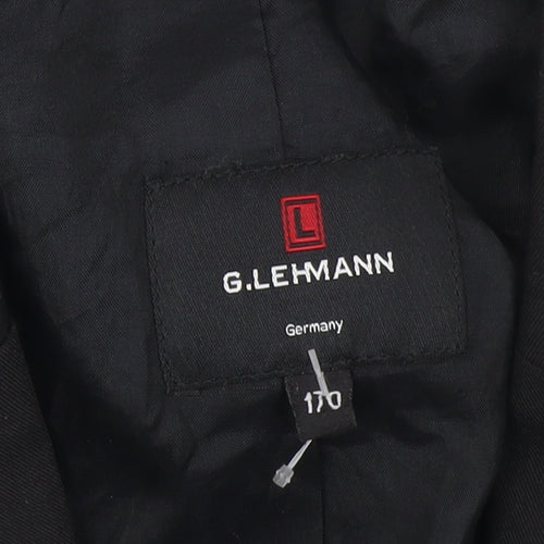 G.LEHMANN Boys Black Regular Fit Two-Button Blazer Jacket 170 Formal