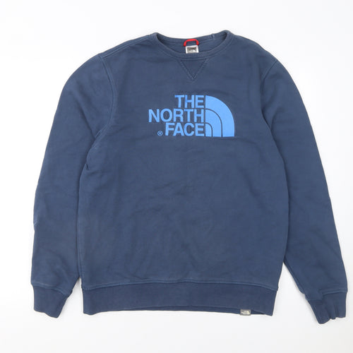 The North Face Men's Blue Crew Neck Logo Sweatshirt Size M