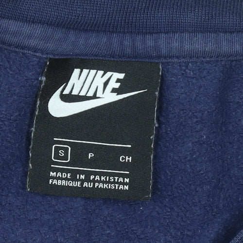 Nike Women's Blue Crew Neck Sweatshirt Small Graphic Print