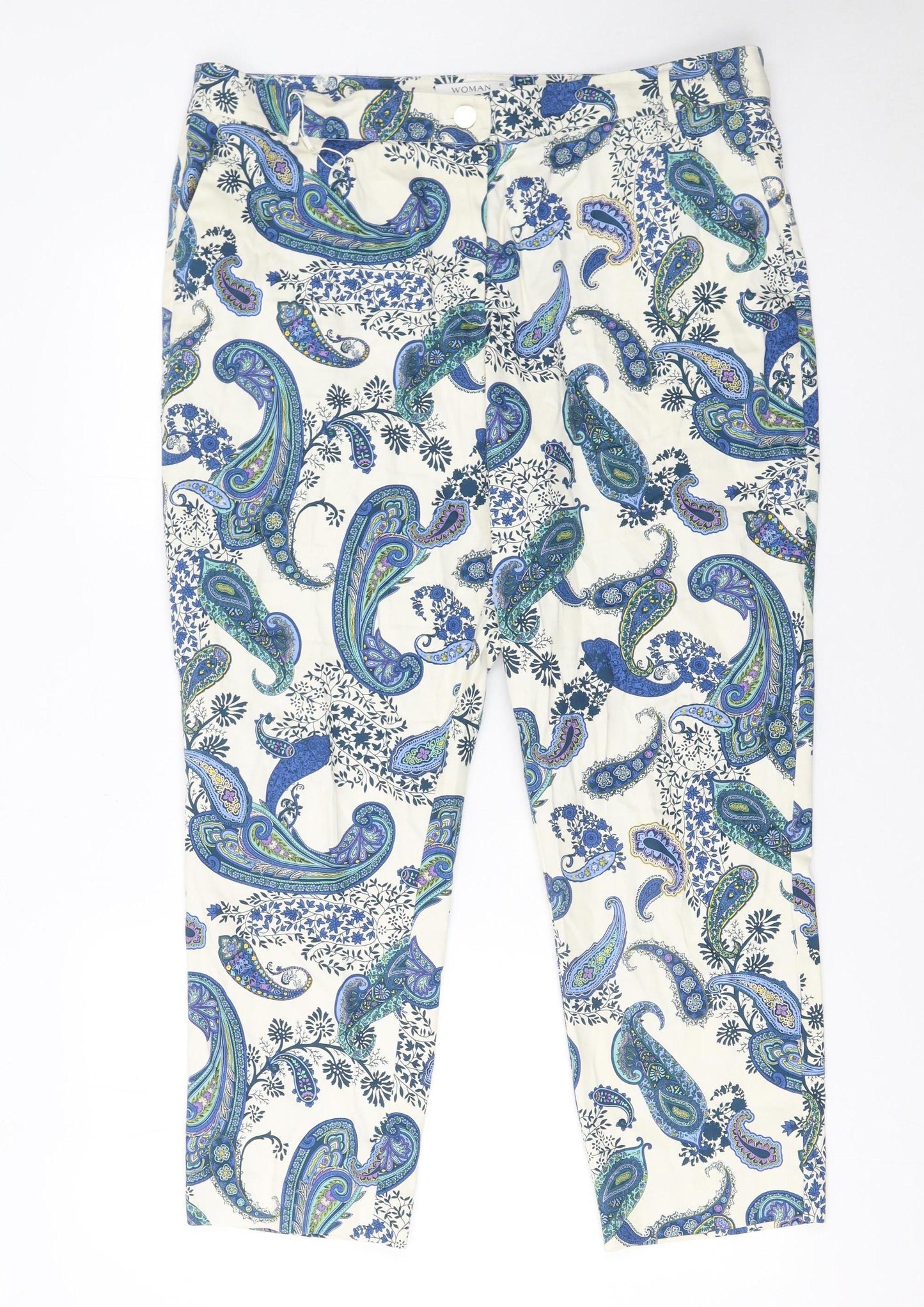 El Corte Inglés Woman Multicoloured Paisley Print Trousers Size 18