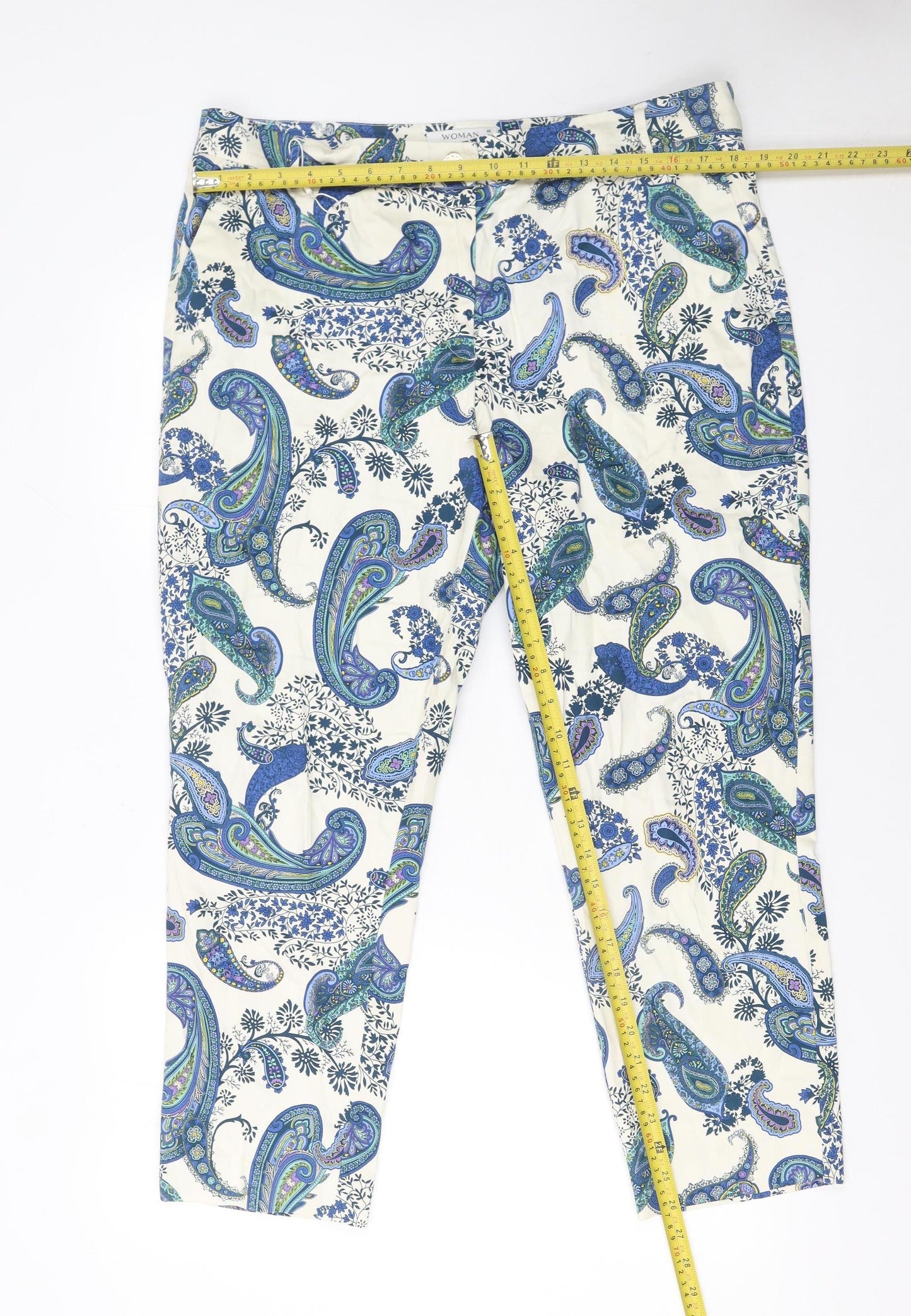 El Corte Inglés Woman Multicoloured Paisley Print Trousers Size 18
