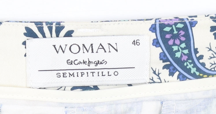 El Corte Inglés Woman Multicoloured Paisley Print Trousers Size 18