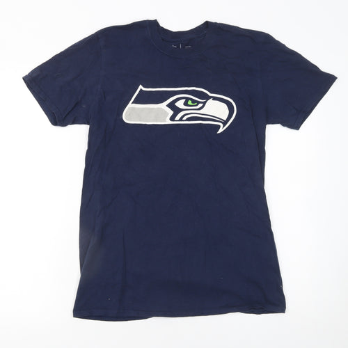 NFL Team Apparel Men's Blue Seattle Seahawks Cotton Graphic T-Shirt M