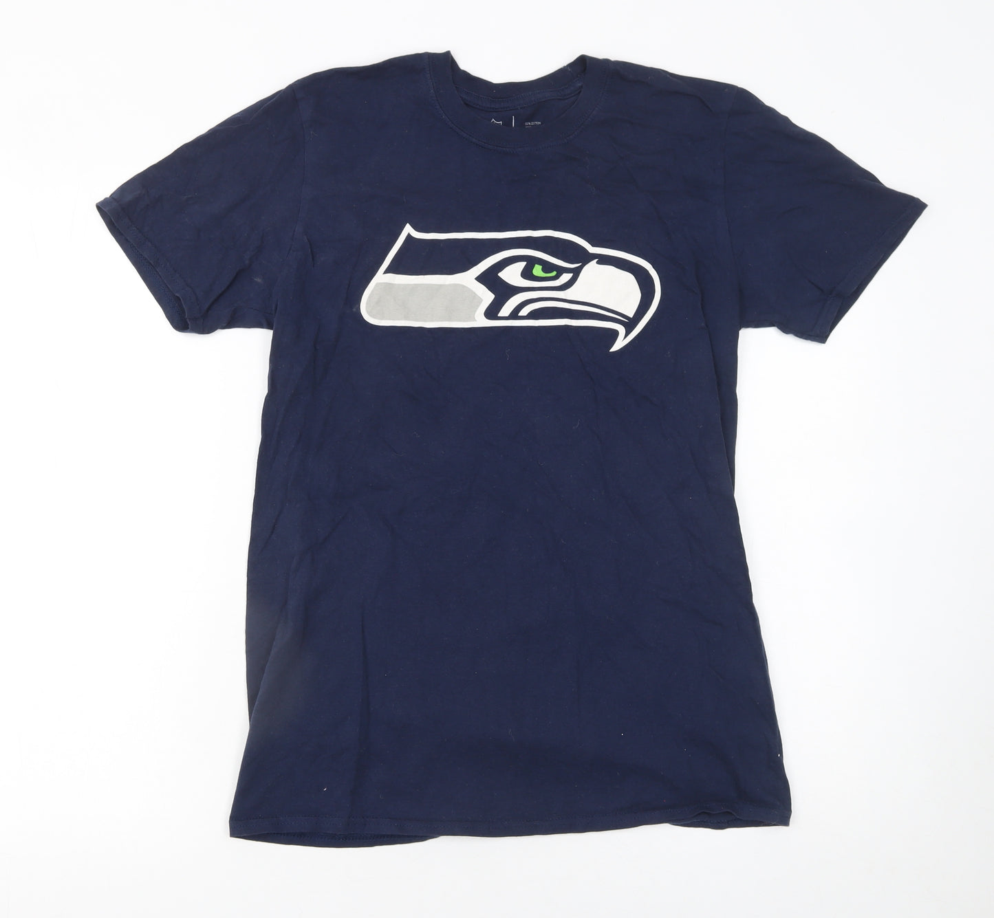 NFL Team Apparel Men's Blue Seattle Seahawks Cotton Graphic T-Shirt M