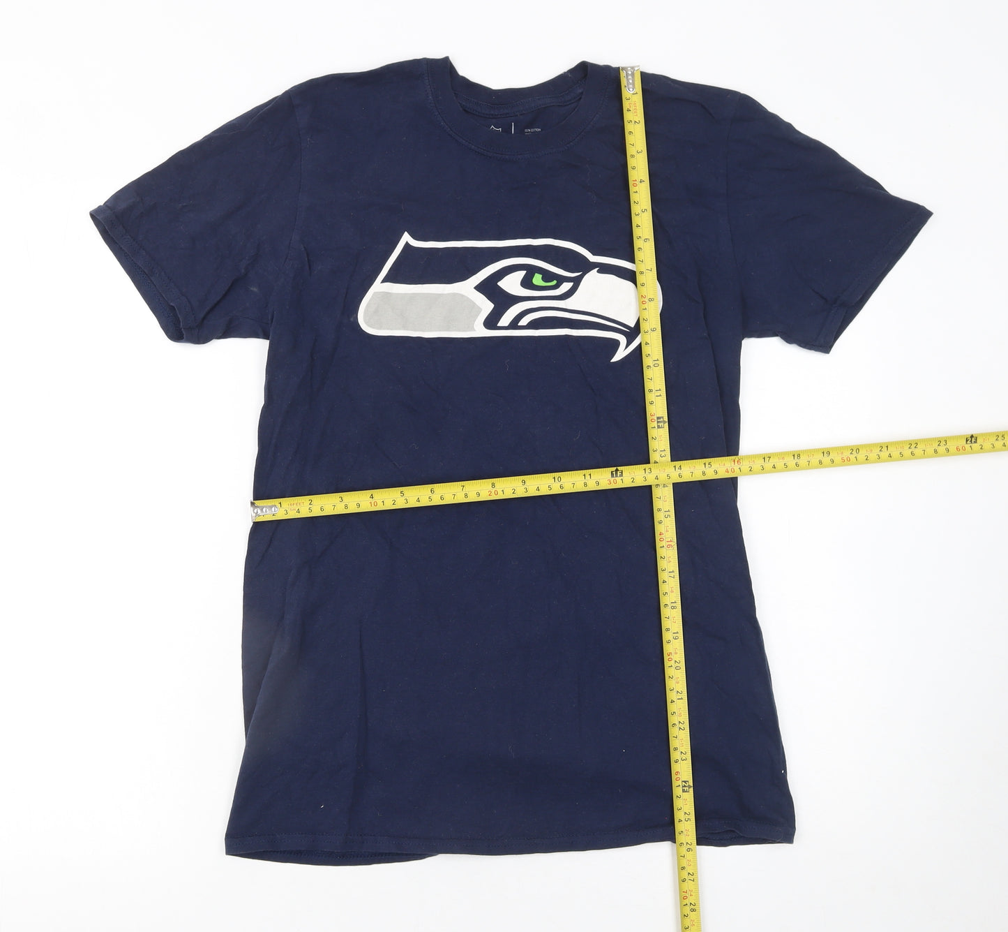 NFL Team Apparel Men's Blue Seattle Seahawks Cotton Graphic T-Shirt M