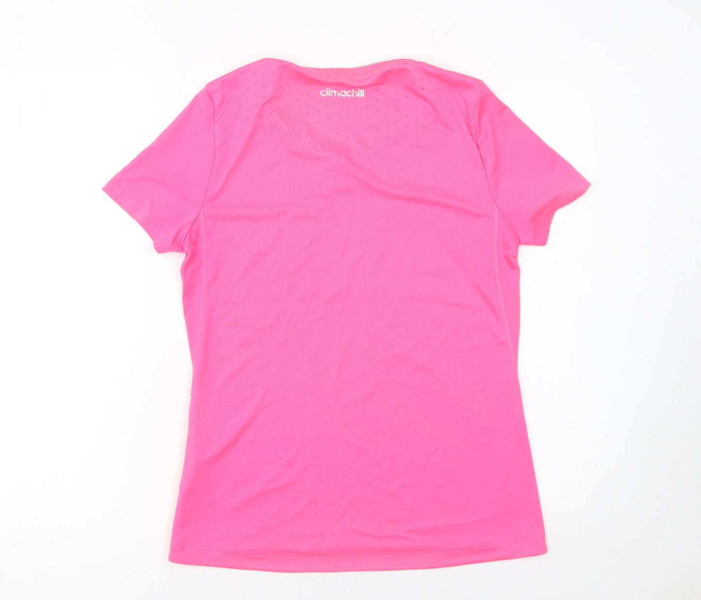 Adidas Womens Pink V-Neck Climachill Active T-Shirt Size 12