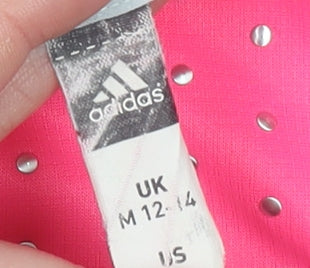 Adidas Womens Pink V-Neck Climachill Active T-Shirt Size 12