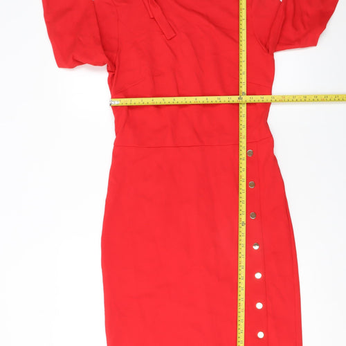 Smashed Lemon Womens Red Sheath Knee Length Dress Size 12