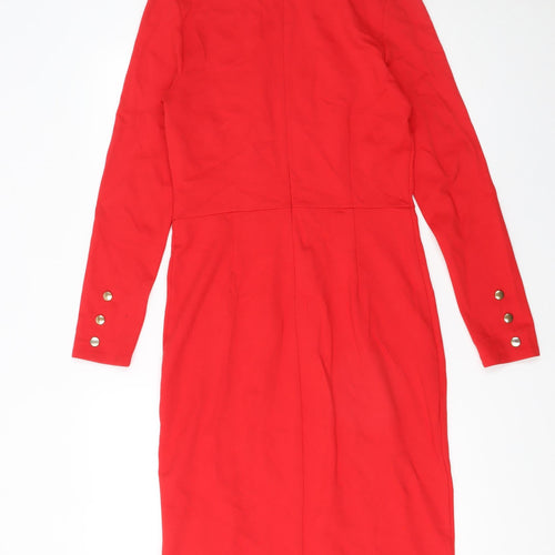 Smashed Lemon Womens Red Sheath Knee Length Dress Size 12