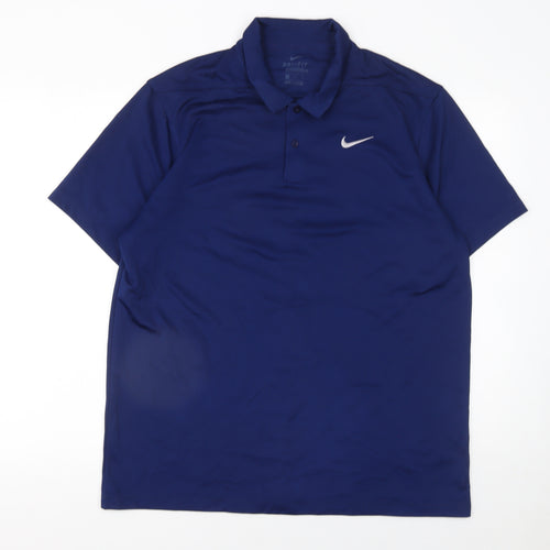 Nike Men's Blue Dri-Fit Polo Shirt Size L Regular Fit