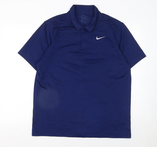 Nike Men's Blue Dri-Fit Polo Shirt Size L Regular Fit