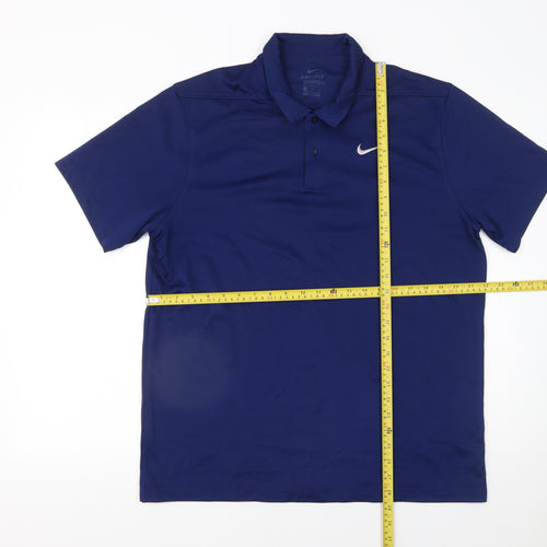 Nike Men's Blue Dri-Fit Polo Shirt Size L Regular Fit