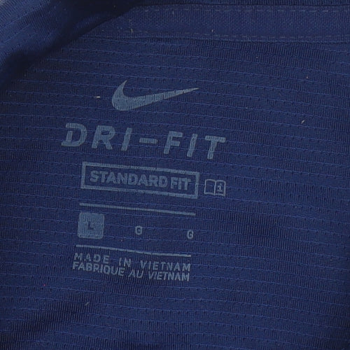 Nike Men's Blue Dri-Fit Polo Shirt Size L Regular Fit