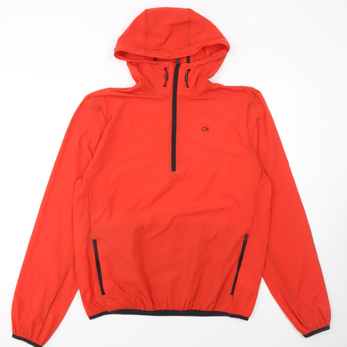 Calvin Klein Men’s Red 1/2 Zip Hooded Golf Sweatshirt L