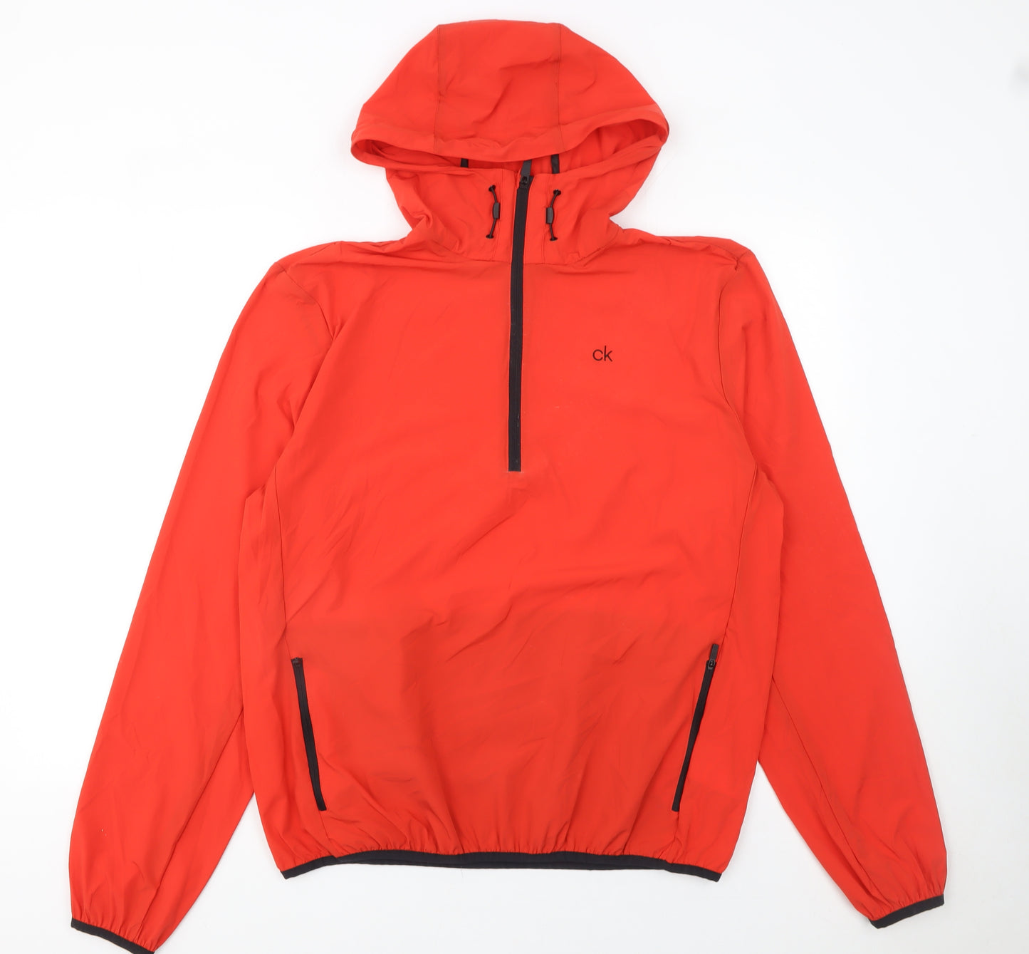 Calvin Klein Men’s Red 1/2 Zip Hooded Golf Sweatshirt L