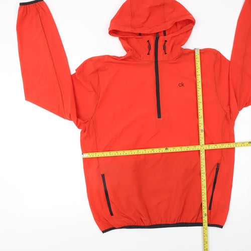 Calvin Klein Men’s Red 1/2 Zip Hooded Golf Sweatshirt L