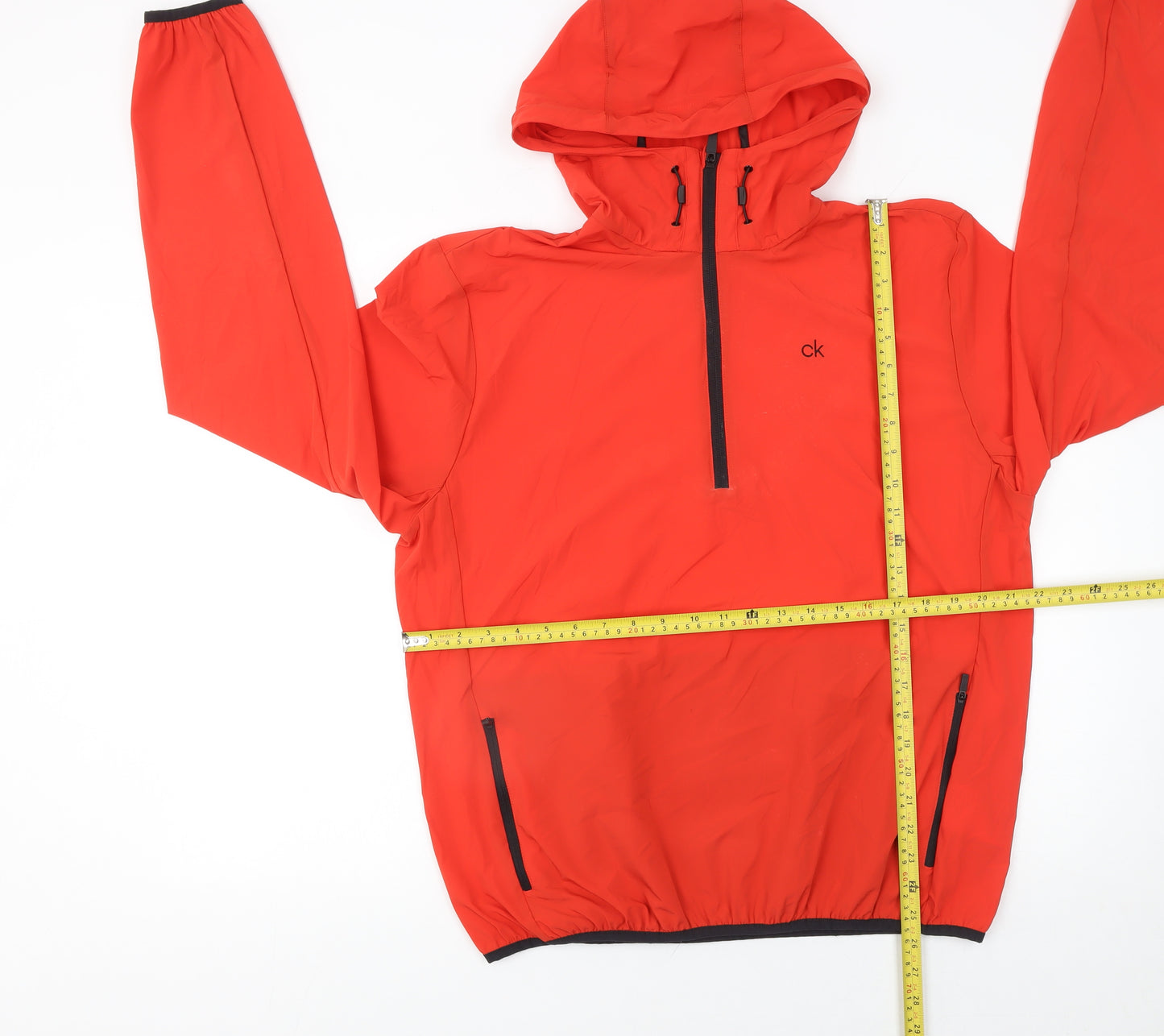 Calvin Klein Men’s Red 1/2 Zip Hooded Golf Sweatshirt L