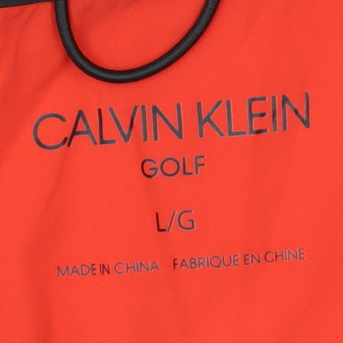Calvin Klein Men’s Red 1/2 Zip Hooded Golf Sweatshirt L