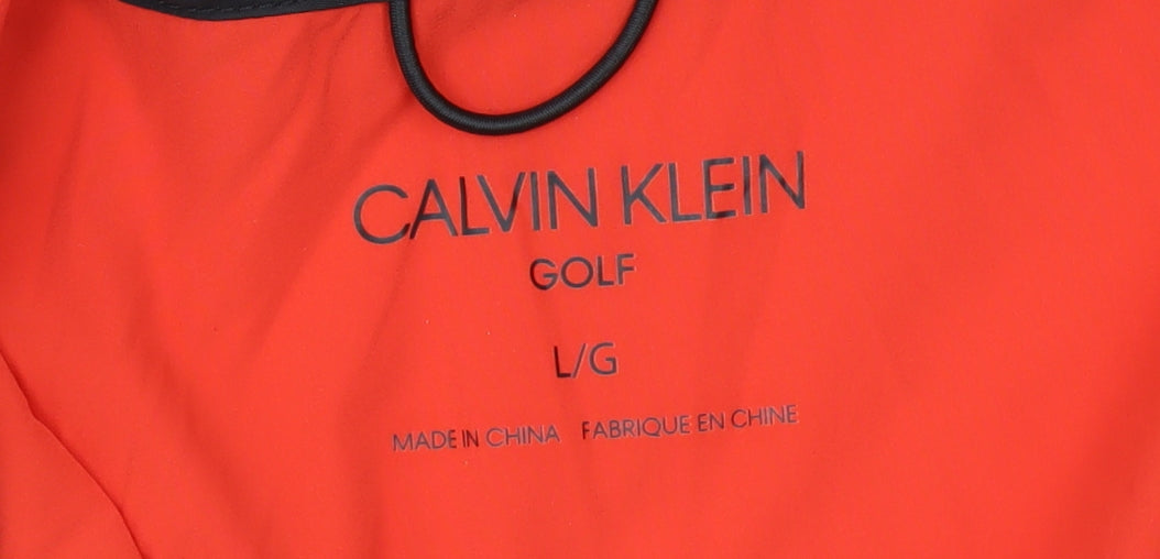Calvin Klein Men’s Red 1/2 Zip Hooded Golf Sweatshirt L