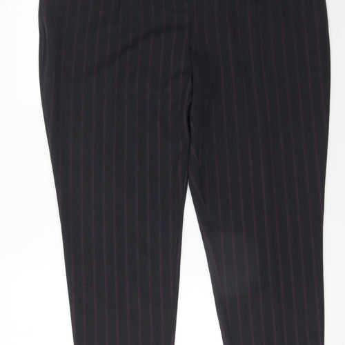 Tu Women’s Black Striped Tapered Trousers Size 18