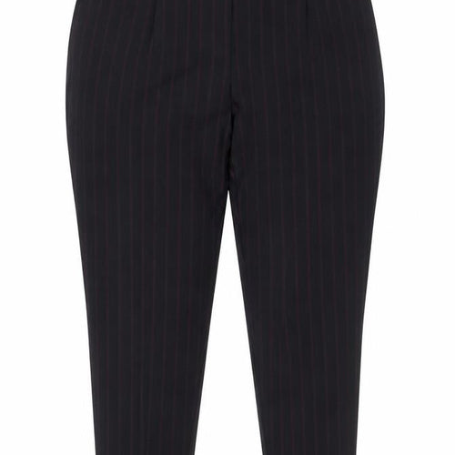 Tu Women’s Black Striped Tapered Trousers Size 18