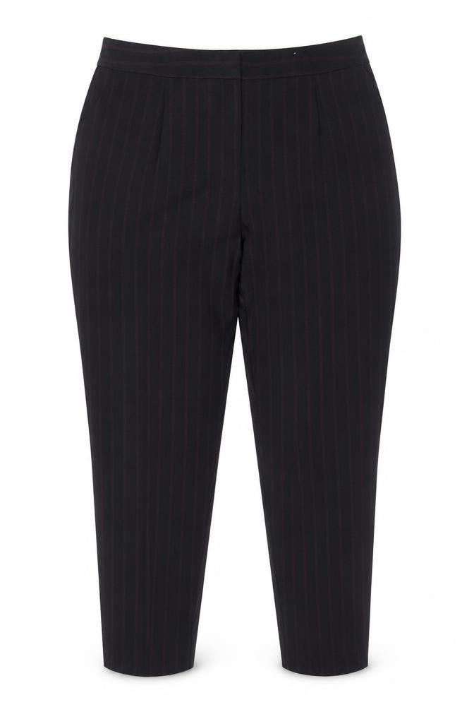 Tu Women’s Black Striped Tapered Trousers Size 18