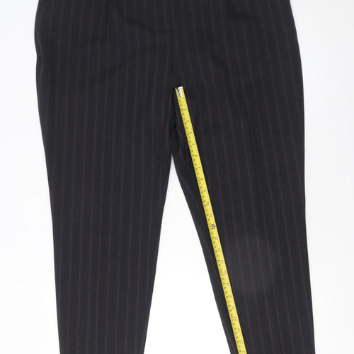 Tu Women’s Black Striped Tapered Trousers Size 18