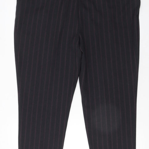 Tu Women’s Black Striped Tapered Trousers Size 18