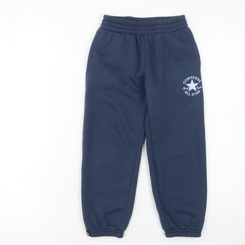 Converse Boys Blue Jogger Sweatpants 5-6 Years Fleece Elastic Waist