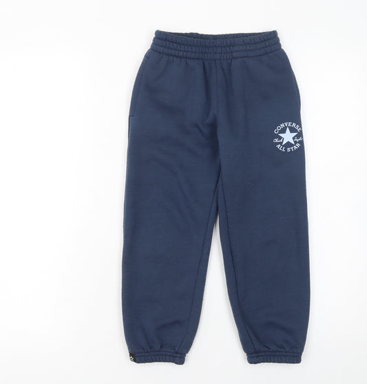 Converse Boys Blue Jogger Sweatpants 5-6 Years Fleece Elastic Waist